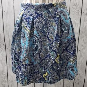 Inc International Concepts Blue Paisley Skirt, Size 8P